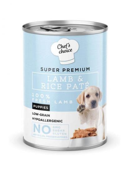 Chef's Choice Pate Lamb & Rice Puppy Kuzu Pirinçli Yavru Köpek Yaş Maması 400 gr