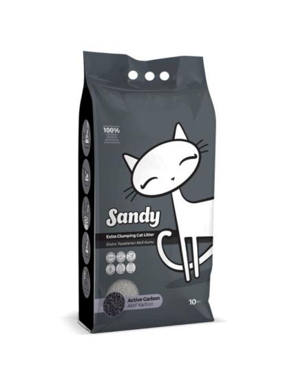 Sandy Ekstra Topaklanan Sodyum Bentonit Active Carbon Kedi Kumu 10 Kg