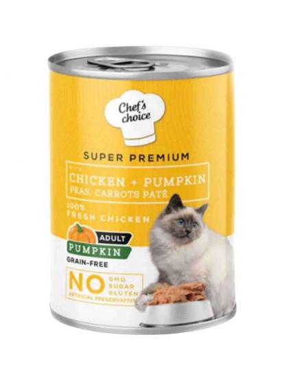 Chef's Choice Tavuklu ve Balkabaklı Tahılsız Ezme Yetişkin Kedi Konservesi 400 gr