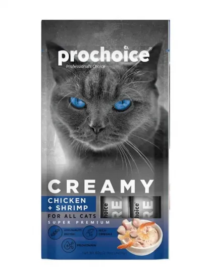ProChoice Creamy Tavuklu ve Karidesli Sıvı Kedi Ödül Maması 15 gr (4'lü)