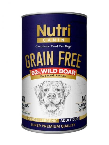 Nutri Canin Hypo-Allergenic Yaban Domuzlu Tahılsız Şekersiz Yetişkin Köpek Konservesi 400 gr