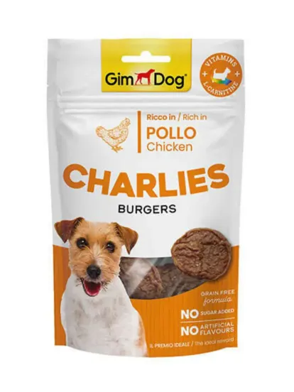 Gimdog Charlies Burgers Tavuklu Tahılsız Köpek Ödülü 70 gr