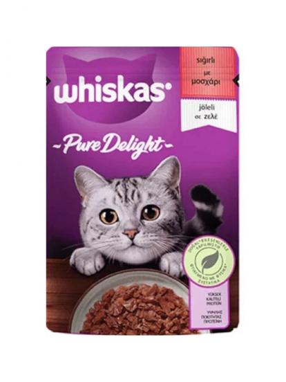 Whiskas Pouch Pure Delight Jöle İçinde Sığır Etli Yetişkin Kedi Konservesi 85 gr