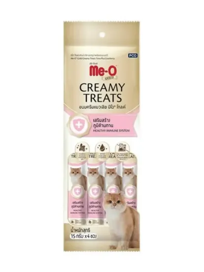 Me-O Creamy Treats Ton Balıklı ve Turna Yemişli Sıvı Kedi Ödül Maması 14x5 gr