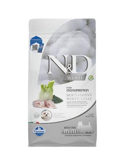 N&D White Levrek Rezene ve Spirulina Küçük Irk Beyaz Yetişkin Köpek Maması 2 kg