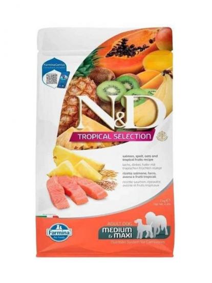 N&D Tropical Selection Somonlu ve Tropical Meyveli Orta ve Büyük Irk Yetişkin Köpek Maması 10 kg