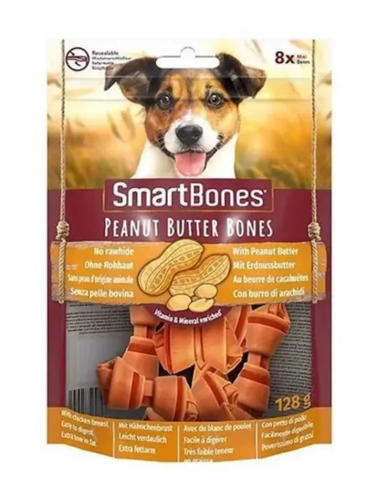 Smart Bones Fıstık Ezmeli Mini Köpek Ödül 128 gr (8'li)