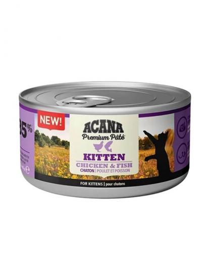Acana Premium Pate Tavuklu ve Balıklı Ezme Yavru Kedi Konservesi 85 gr