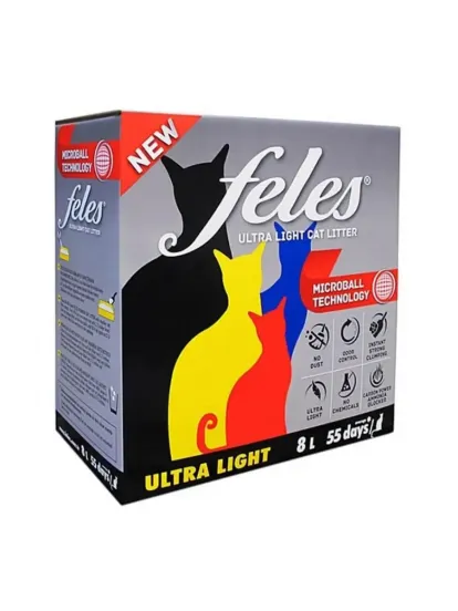 Feles Ultra Light Tozsuz Topaklanan Kedi Kumu 8 lt