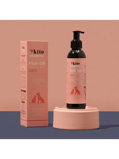 Kito Kedi ve Köpekler için Omega 3 & 6 İçerikli Deri, Tüy, Eklem, Kalp Sağlığı Destekleyici Balık Yağı 200 ml