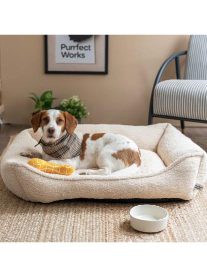 Purrfect Works CornerBed Vanilla Cream Ortopedik Kedi ve Köpek Yatağı