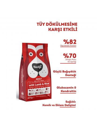 Havlife Orta ve Büyük Irk Kuzulu Yetişkin Köpek Maması 15 kg